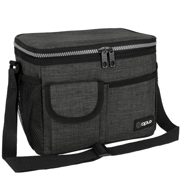 reusable insulated lunch bag with side pocket leak proof lunch box