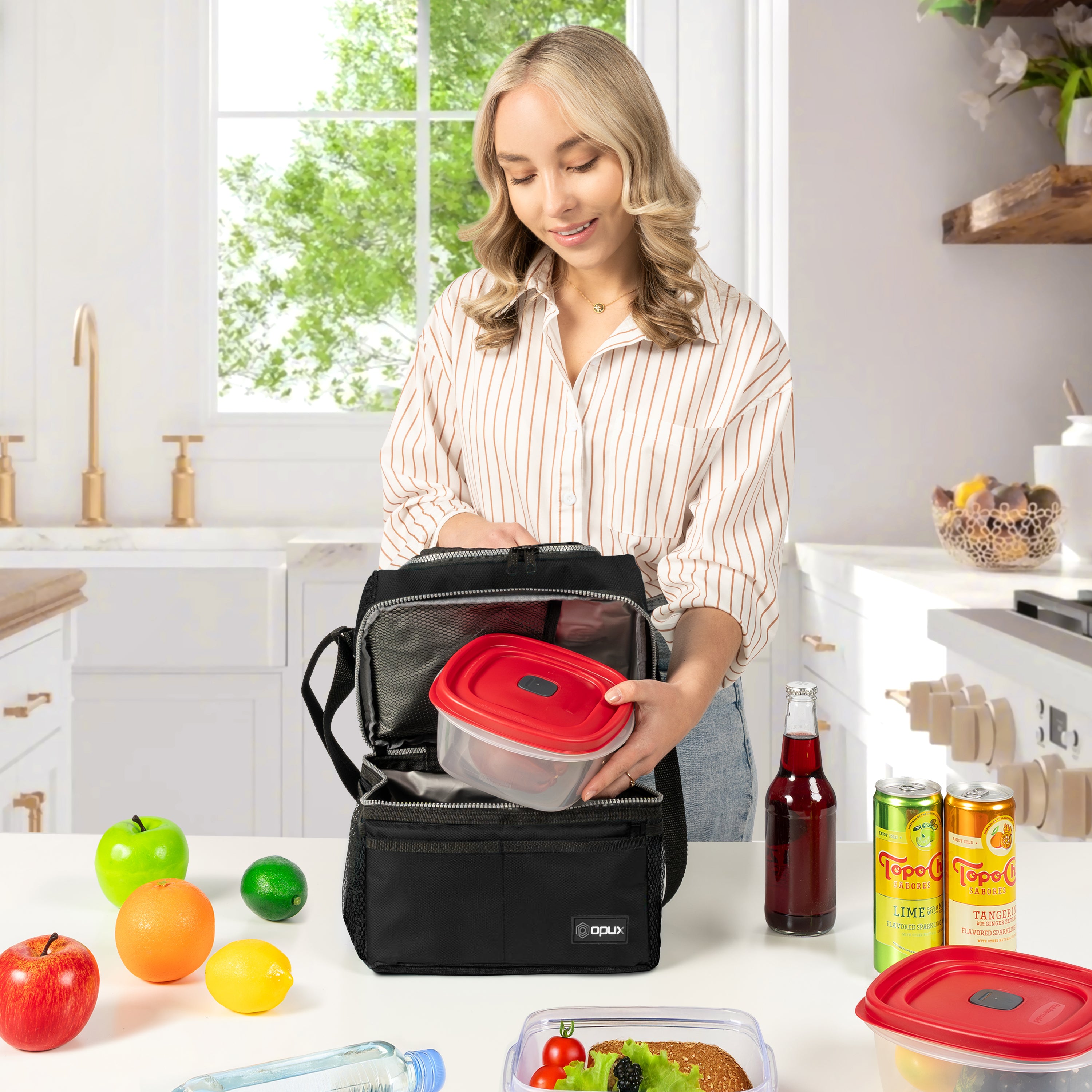 Flip-Top Double Deck Insulated Lunch Box - 16 Cans – OPUX