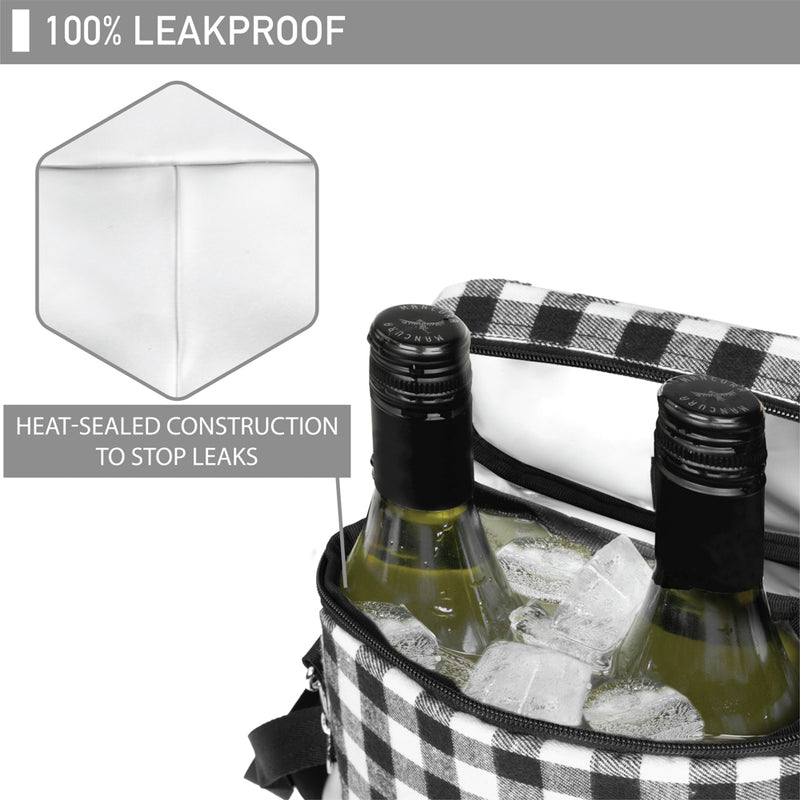 2 Bottle Wine Carrier Bag With Zippered Front Pocket