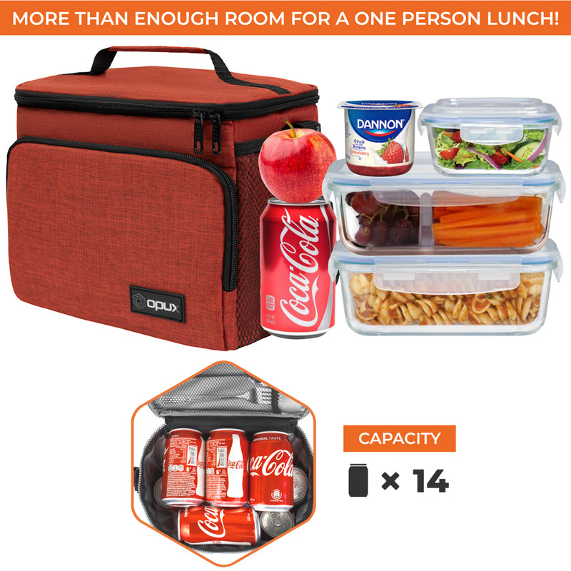 Front Pocket Insulated Leakproof Lunch Box - 14 Cans