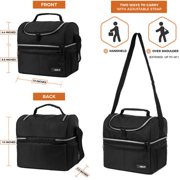 Leakproof Double Deck Insulated Lunch Bag Kids Adult Lunch Box for