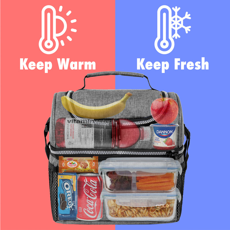 Flip-Top Double Deck Insulated Lunch Box - 16 Cans