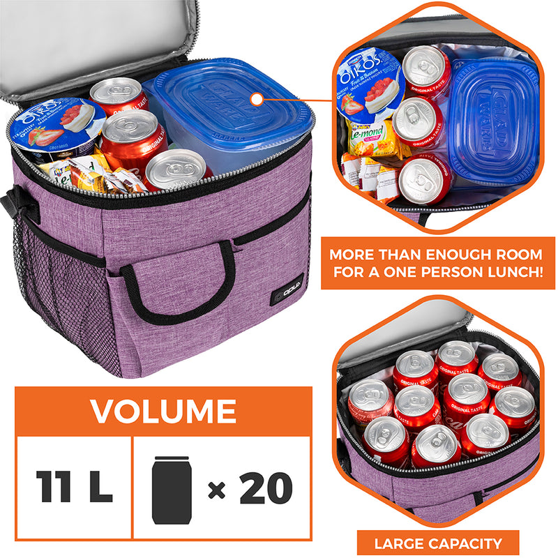 Leakproof Insulated Large Lunch Box with Front Pocket - 18 Cans