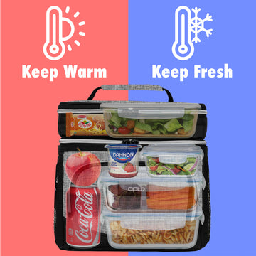 OAVQHLG3B Lunch Box for Adults Kids,Leakproof 2 Compartment Lunch