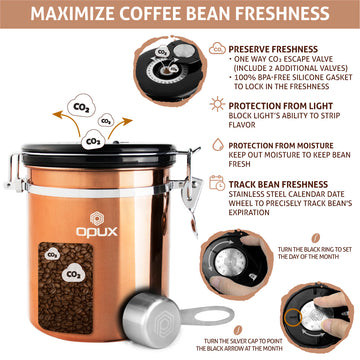 OPUX Gooseneck Kettle for Pour Over Coffee Copper Kettle for Coffee Tea with Thermometer