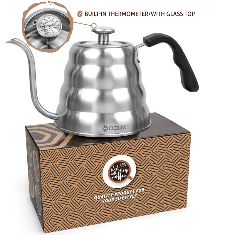 Pour Over Gooseneck Kettle with Thermometer 40 oz