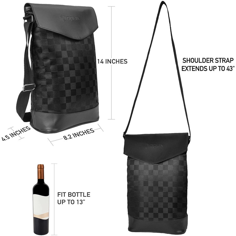 2 Bottle Wine Carrier Bag with Flap