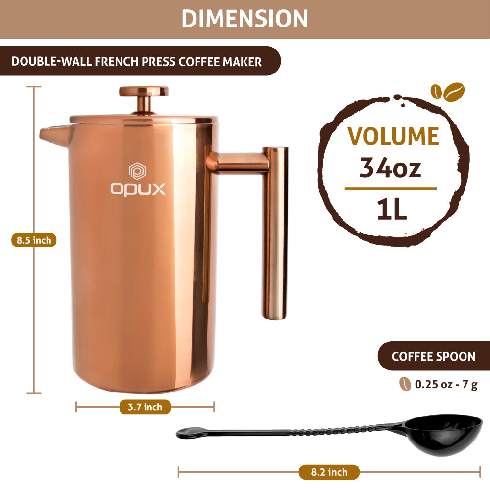 Stainless Steel Insulated French Press – OPUX