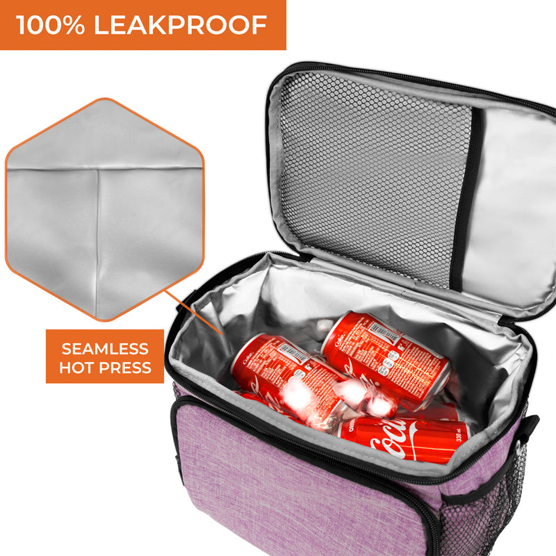 Front Pocket Insulated Leakproof Lunch Box - 14 Cans